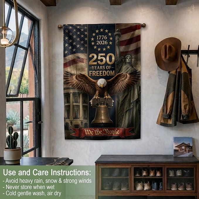 250 Years Of Freedom Flag, American Flag With Eagle, We The People Banner, 1776-2026 Commemorative, Garden Flags For Outside, Double-sided Printing, 250th Anniversary Patriotic Design 5 (30x40 Inch)