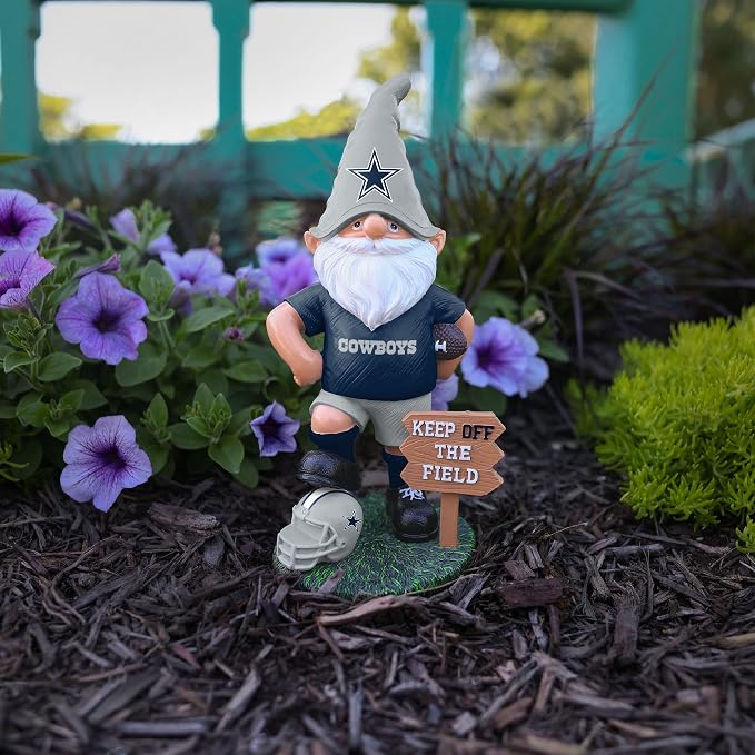FOCO NFL Unisex-Adult NFL Team Logo Keep Off The Field Garden Statue Outdoor Gnome 8"
