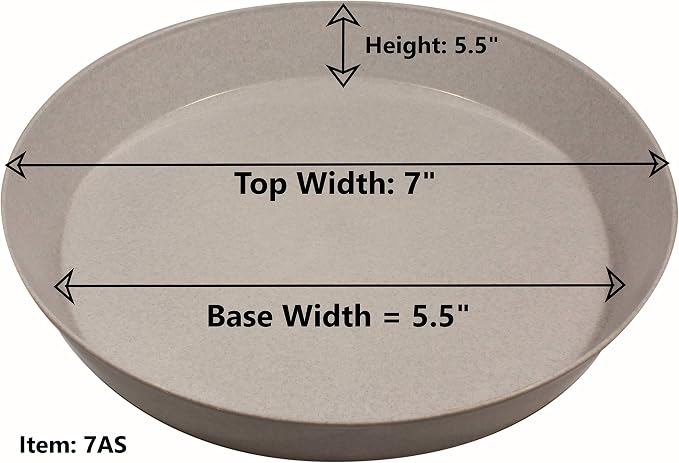 7 Inch (5.5 Inch Base), Black, Case of 10, Plant Saucer | Polypropylene, Heavy Duty Indoor/Outdoor, Drip Pan & Tray, Collects Excess Water, Made in USA