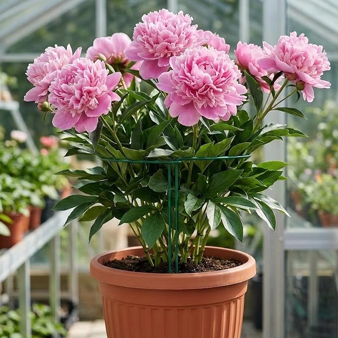 Thealyn 10 Pack Plant Support Stakes, 10" W x 16" H Metal Peony Cages and Supports, Rustproof Half Round Garden Plant Stakes for Indoor Outdoor Plants, Hydrangea, Rose, Tomato, Monstera