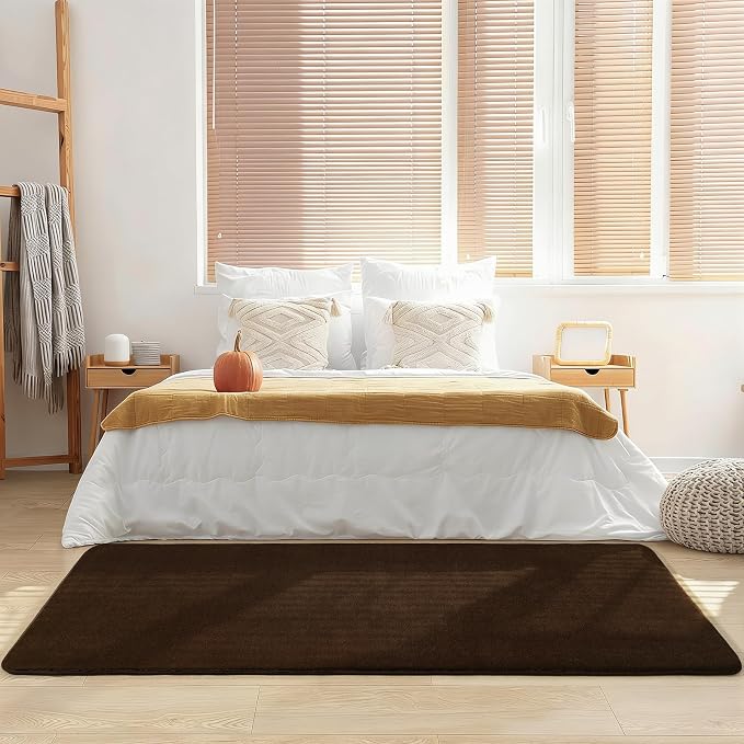 Amearea Modern Soft Hallway Runner Rug, 2x6 Feet Brown Washable Runner Rugs | Fluffy Bedroom Bedside Rugs, Indoor Non Slip Memory Foam Rug Carpet for Hallway Entrance Kitchen Living Room Decor