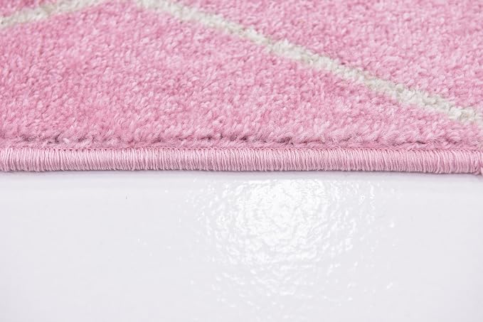 Unique Loom Trellis Frieze Collection Area Rug - Geometric (9' x 12' 2", Light Pink/ Ivory)