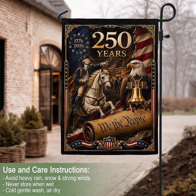 250 Years Of Freedom Flag, American Flag With Eagle, We The People Banner, Garden Flags For Outside, Two-sided Print, 250th Anniversary Patriotic Design, 250th Anniversary Usa Commemorative Flags 2 (12x18 Inch)