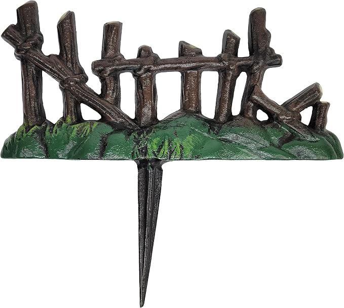 Lulu Decor, 100% Cast Iron Fairy Garden Fence Garden Decor Fairy Garden Accessories (4 Pc)