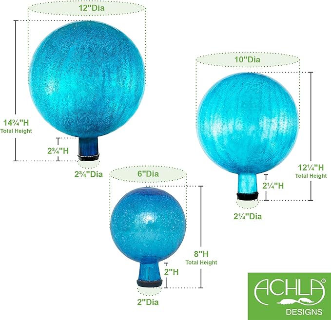 ACHLA Designs 6-Inch Gazing Globe, Teal, Small