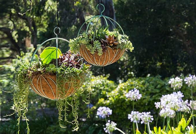 SuperMoss (80301) Leeds Sphere Metal Hanging Basket – Modern Hanging Planter for Indoor & Outdoor Plants – Decorative Metal Hanging Basket for Home, Patio, Garden & Balcony Décor, Medium (14"), Patina