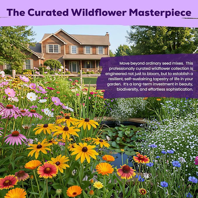 200,000+ Wildflower Seeds Bulk (4oz) – 16 Varieties Perennial & Annual Mix, Attract Bees, Butterflies & Hummingbirds, High Germination for Outdoor Pollinator Garden, Unique Gift for Mother, Women, Mom