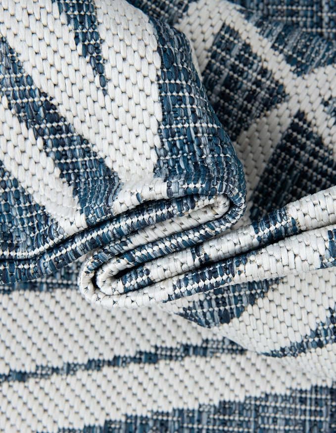 Unique Loom Outdoor Botanical Collection Area Rug - Palm (10' x 14' 1" Rectangle Blue/Navy Blue)