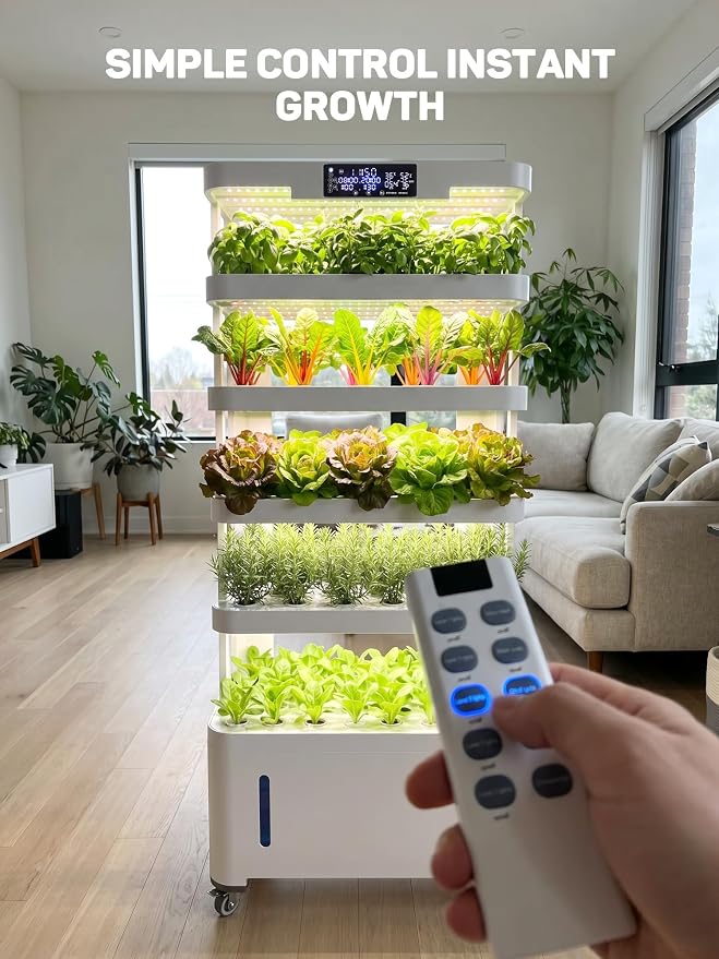 Large Hydroponics Growing System, 148-Pod Vertica Hydroponic Tower Garden | Smart Climate Control, Full-Spectrum Grow Lights, Auto Misting, Quiet Pump, 30-Day Self-Managed for Home & Commercial