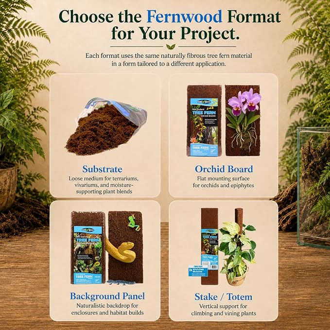 Fernwood Tree Fern Totem Pole Climbing Plant Support - 2 Pack – 19.7x2x2 | For Orchids, Aroids, and Other Climbing Plants | Indoor and Outdoor Plants | Soft, Durable, Fibrous | Natural and Sustainable
