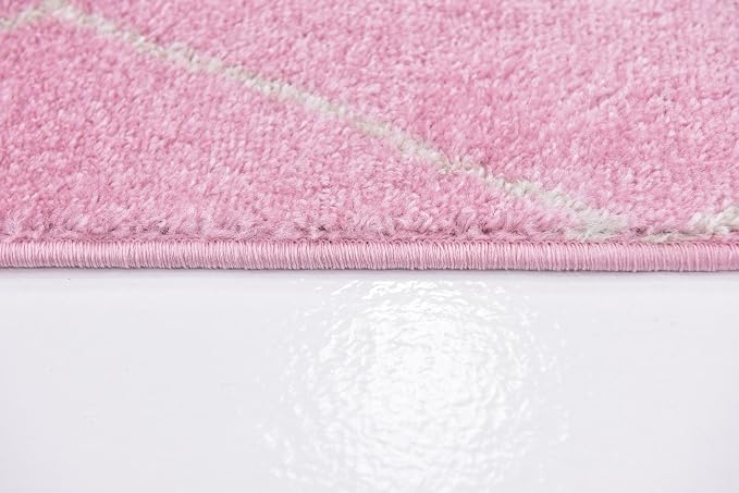 Unique Loom Trellis Frieze Collection Area Rug - Geometric (8' x 10', Light Pink/ Ivory)