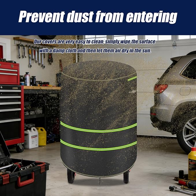 Upright Air Compressor Cover, 600D Heavy Duty Waterproof Air Compressor Cover, Suitable for 20-30 Gallon Vertical Air Compressors and Other Air Compressor Covers of the Same Size (Black)