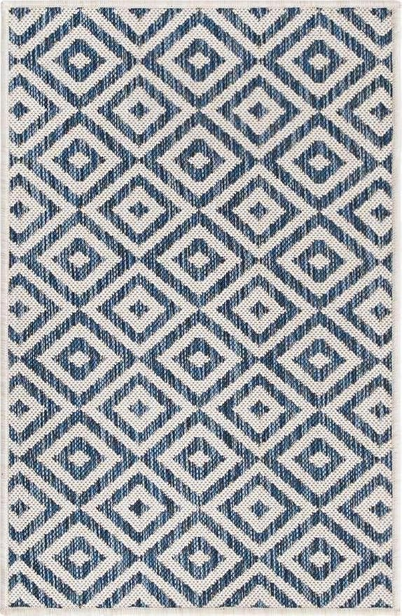 Unique Loom Outdoor Collection Area Rug - Costa Rica (2' x 3' 1" Rectangle, Blue/ Ivory)