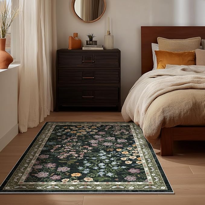 Machine Washable Throw Rugs for Entryway: Door Mat Indoor Entrance 2x3 Rug Small Area Rug Non-Slip Low Pile Kitchen Rug for Front Door Indoor Entrance Kitchen Bedroom Kids Room