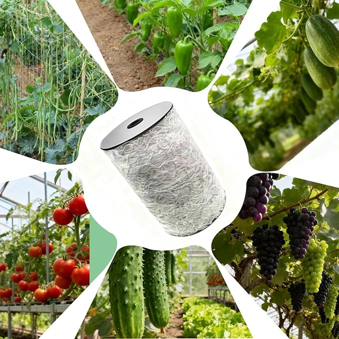 Soft Mesh Nylon Trellis Netting Roll, 5 x 350 Ft Heavy Duty Reinforced Garden Plant Support Mesh for Climbing Plants,Garden Melons Vegetables, Grape Racks, Hydroponic