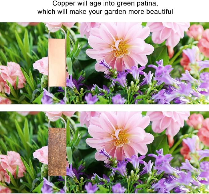 25PCS Copper Metal Plant Tags Plant Labels with 50Pcs Labels, Rainproof PET Film & Permanent Pen, 8" Weatherproof Banner Garden Markers, Marking Protection Seedling Signs Nursery Tags