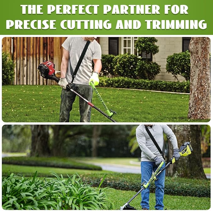 Upgraded Ergonomic Weed Eater Handle Extension, String Trimmer Handle with Shoulder Harness, Weeder Handle Grip for Lawn Care and Landscaping