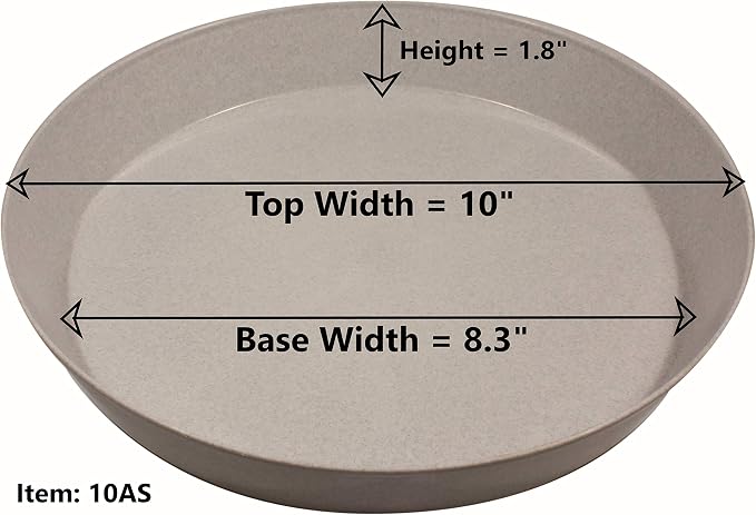 Saucers, 10 Inch, Black, 10 Pack | Polypropylene, Heavy Duty Indoor/Outdoor, Drip Pan & Tray, Collects Excess Water, Made in USA