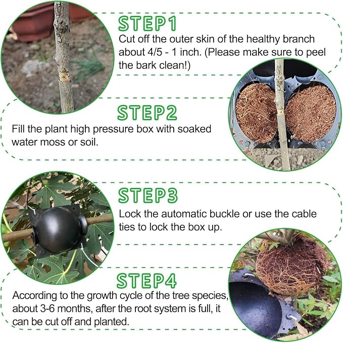 12 PCS Plant Root Growing Box, Reusable Air Layering Propagation Kit Plant Rooting Ball Rooting Ball Grafting Tools, Plant Rooting Grafting Box for Fast Propagation Plants, Small
