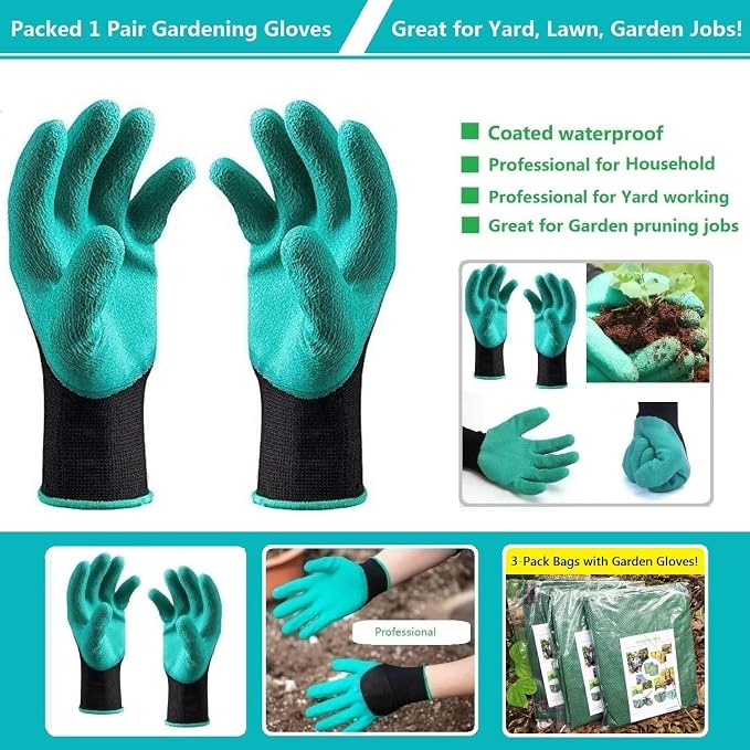 Professional 2-Pack 137 Gallon Lawn Garden Bags Large (D34,H34 inch) Yard Waste Bags with Gardening Gloves, Big Leaf Bag,Yard Debris,Waste Container,Lawn Trash Bin,Grass Clippings,Weeds Bags 4 Handles