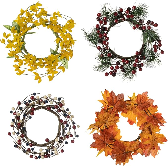 Glitzhome 60”H Welcome Sign for Front Door Porch Farmhouse Wooden Hanging Wall Sign with 4 Interchangeable Floral Wreaths for Seasons Spring Summer Fall Harvest Thanksgiving Christmas Home Decor