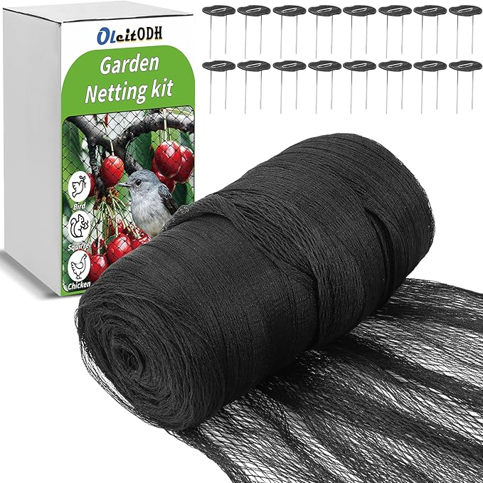 Garden Mesh Netting 15x20 FT - Heavy Duty Bird Net, Mesh Pest Barrier Reusable Ultra Fine Deer Fence Netting Crops Row Cover Raised Bed Protect Fruits Flower Vegetables from Bird Deer Squirrel