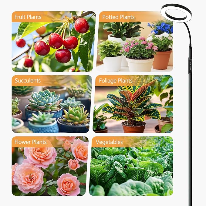 Grow Light Indoor Plants,20wFull Spectrum Lamp,HeightAdjustable Stand | 4/8/12H Auto Timer Setting,10 Dimmable Brightness Levels, 96LEDs Sunlike Floor Grow Lamp for Small to Tall Houseplants Growth