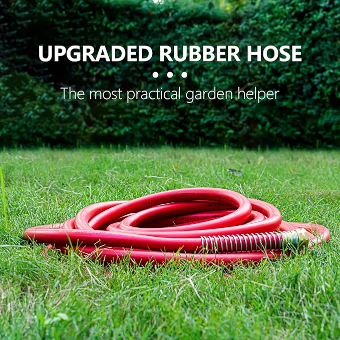 5/8" Garden Hose 50ft, -40℉ To 190℉ Hot/Cold, Heavy Duty,Flexible, 300psi Working, 1000psi Burst, 3/4" Brass Fittings with Hose Protector Coil Spring for Outdoor,Yard, Farm