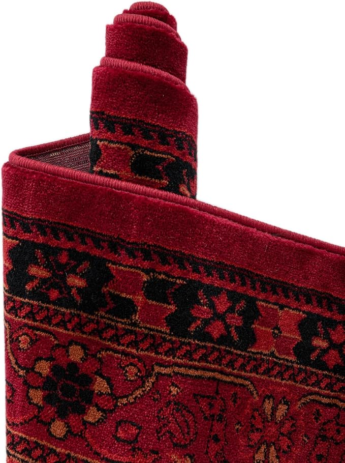 Unique Loom Tekke Collection Area Rug - Sheibani (3' 3" x 5' 3" Rectangle, Red/ Black)