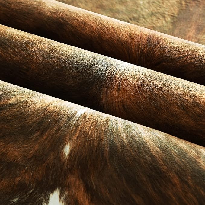AROGAN Faux Cowhide Rug, Cow Print Animal Area Rug, Saddle Brown 3.6x2.3 Ft | Premium Cow Hide Carpet, Western Rug for Bedroom Living Room Decor, Durable Faux Cow Skin Cowhide Area Rug