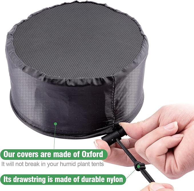 Biggun 2 Pcs Grow Tents Vent Cover, Easy to Install | 8" Dustproof Duct Filter Vent Covers with Elastic Band and Fixed Buckle, for Plant Grow Tent Accessories