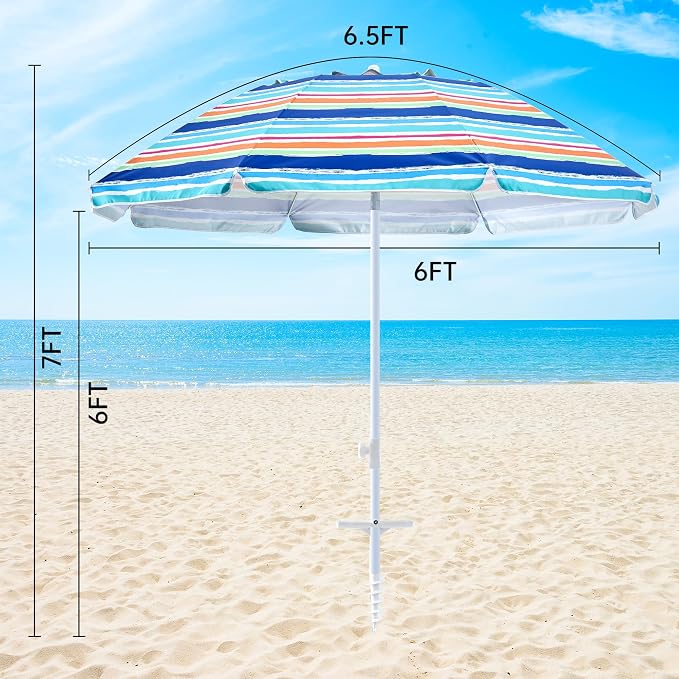 Aohanoi Outdoor Umbrella - Sun Protection, Rain Resistant, Windproof with Manual Open-Close Feature - Ideal for Beach, Camping, and Picnics