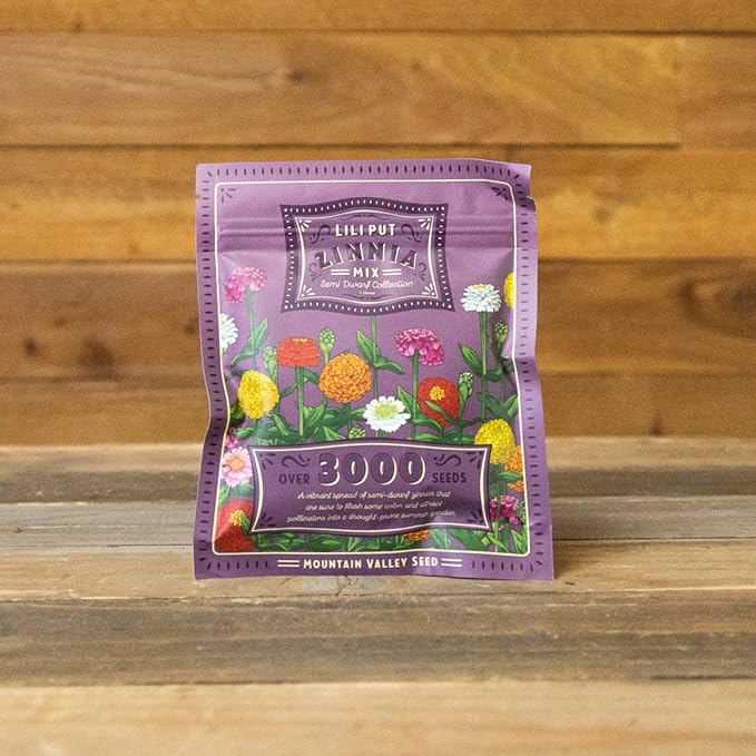 Zinnia Seeds for Outdoor Planting ā ~3,000 Lilliput Semi-Dwarf Zinnia Seeds ā 1ā2" Dwarf Pompom-Style Blooms ā Zinnia elegans Pollinator-Friendly Annual Flower Mix