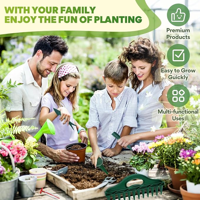 7 Pack Seed Planter Tool, 12-Hole Dibber for Planting, Seed Spreader Tools, Mini Dibber, Transplanter for Balcony Potted Plants, Greenhouse, Flower, Herb and Vegetable Cultivation