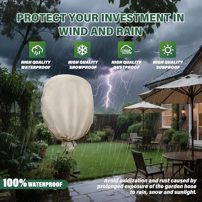 Garden Hose Holder Cover,Waterproof, Dustproof and Sun-Proof Protect Your Garden Hose and prolong its Life(30"W x 10"D x 30"H)(Cover Only)