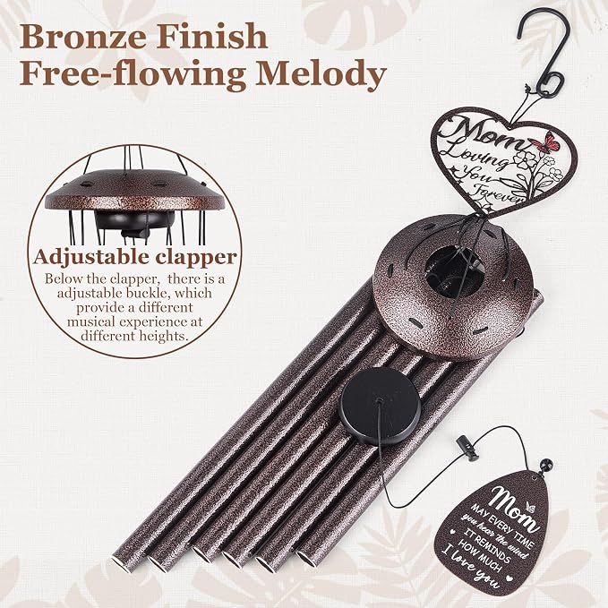 YHmall Wind Chimes for Outside, Sympathy Gifts for Loss of Loved One, 36'' Memorial Wind Chimes for Loss of Mom, Bereavement Gift for Loss of Mother, Large Windchimes Outdoors for Home Garden Decor