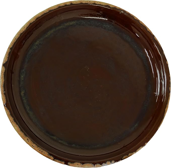 Sunnydaze Toulon Outdoor Ceramic Bird Bath - 24.5" H - UV- and Frost-Resistant - Glazed Bowl - Brown Lava Finish