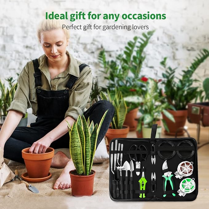 Bonsai Tree Kit, 20 Pcs Gardening Succulent Tools Set, Bonsai Tool Kit Include 262 Feet Bonsai Wire, 29.5"x29.5" Plant Repotting Mat, Bonsai Scissors, Pruning Shears, Unique Gift for Indoor Gardening | Include 262 Feet Bonsai Wire, 29.5"x29.5" Plant Re...
