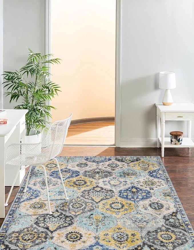 Lahome Moroccan Washable Small Area Rug, 3x5 Area Rug for Bedroom Living Room
