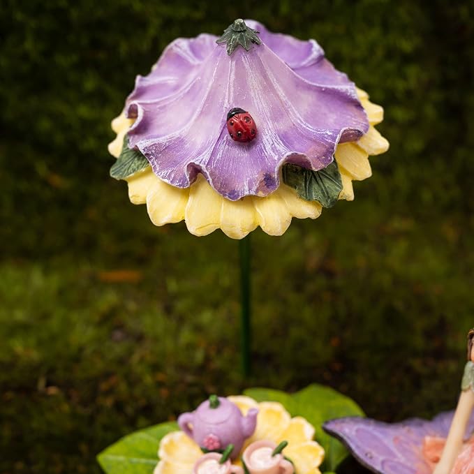 PRETMANNS Fairy Garden Accessories Kit - Adorable Fairies for Fairy Garden Outdoor, Miniature Fairy Figurines with Furniture Set, Fairy Garden Supplies for Indoor Outdoor Décor