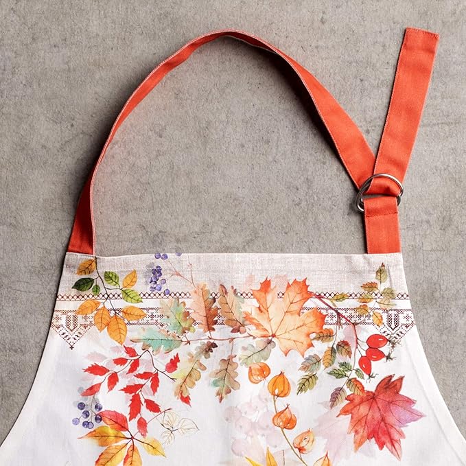 Maison d' Hermine Aprons for women with Pocket 100% Cotton (27.50"x31.50") | Adjustable Neck Strap & long ties Apron Men Chef Wedding Cooking Gardening Server Maid