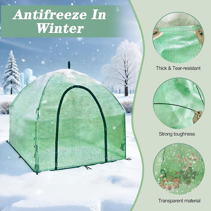 36" Tabletop Plant Cover w/Waterproof Base Ventilation Window for Winter