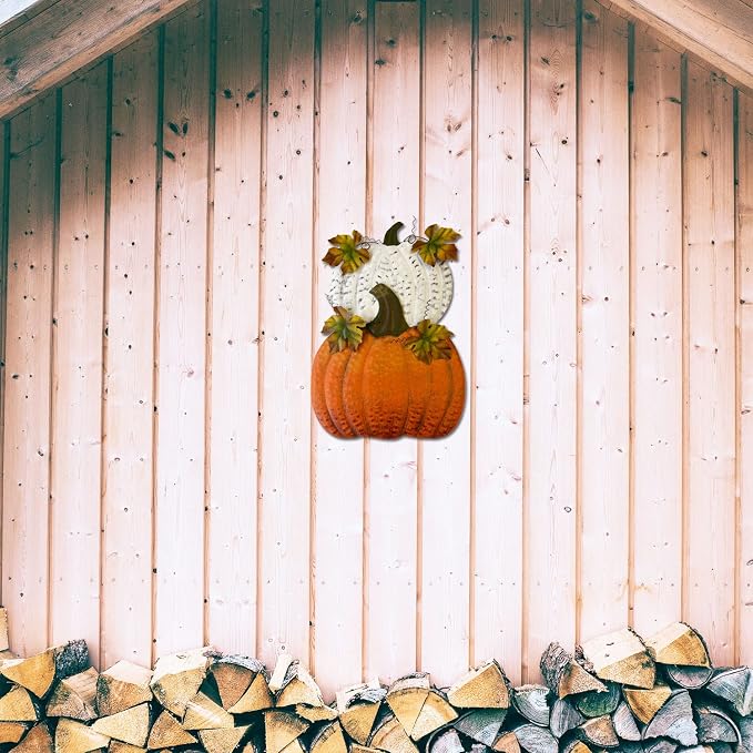 Metal Pumpkin Yard Stakes Fall Harvest Garden Lawn Yard Porch Outdoors Welcome Decorations, Autumn Halloween Thanksgiving Decorative Pumpkins Outdoor Décor