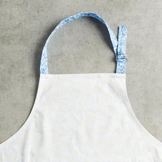 Maison d' Hermine Aprons for women with Pocket 100% Cotton (27.50"x31.50") | Adjustable Neck Strap & long ties Apron Men Chef Wedding Cooking Gardening Server Maid