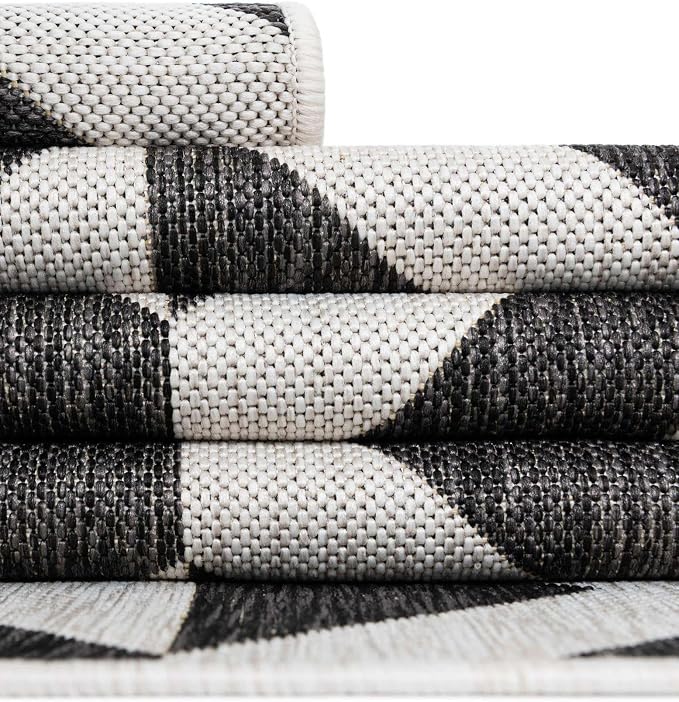 Jill Zarin Jill Zarin Outdoor Collection Area Rug - Napa (2' 7" x 10' Runner Charcoal Gray/Ivory)