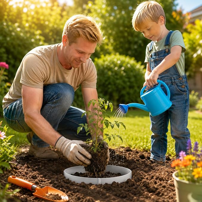 Anothera 48 Pieces Planting Rings, Diameter Range 8.2-15.7 Inches, Interlocking Garden Planting Rings, White Garden Rings for Plant Support