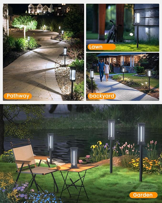 VOLISUN Solar Pathway Lights,8 Pack LED Solar Lights Outdoor Waterproof, Landscape Lighting,Cool White Color Solar Path Lights,Landscape Lights,Solar Garden Lights for Yard Lawn Driveway Walkway