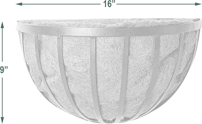 Arcadia Garden Products 1527 Half Round Circle Wall Mounted Planters with Coco Liner 16"
