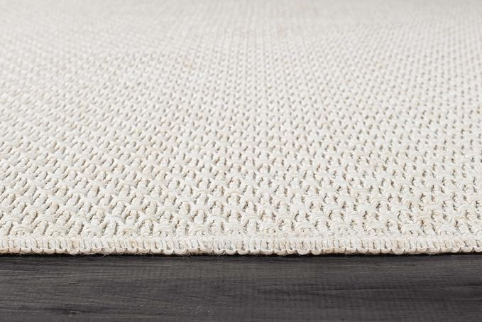Luul Home Easy Jute Rugs 2x7 White Color Living Room Indoor Outdoor Runner Rug for Farmhouse Patio and Kitchen Rug High Traffic Washable Easy to Clean Solid Boho Woven Design Outside Carpet (2 x 7)