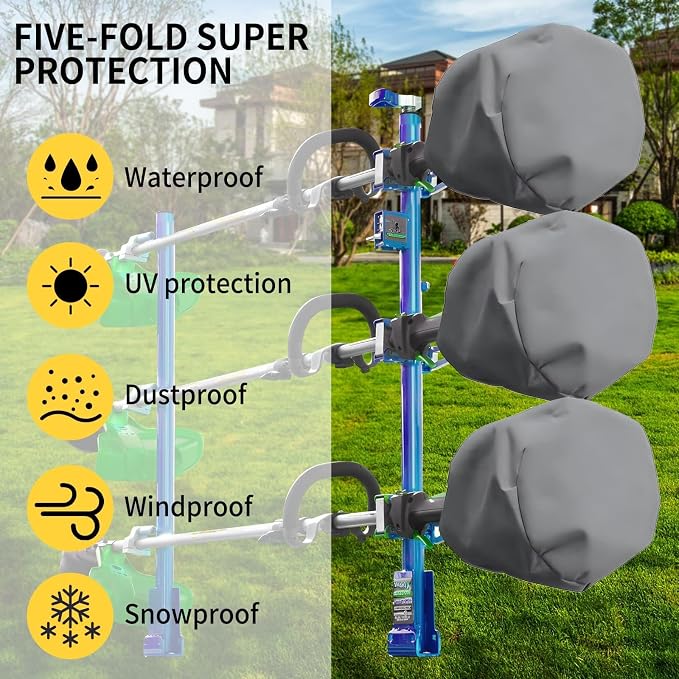AKEfit Trimmer Engine Cover Weed Eater Covers Fits Weed Eater Edger Pole Saw Brush Cutters and Hedge Heavy Duty 3-Piece Set Grey Waterproof Cover